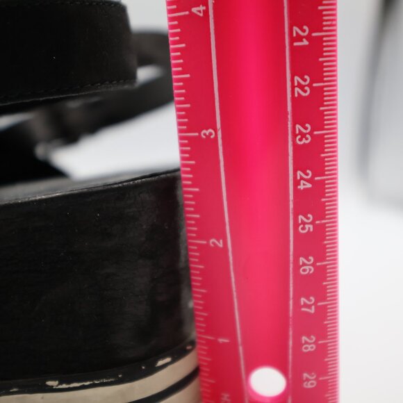 Eileen Fisher Good Slingback Wedge Criss-Cross Black Leather Sandals Size 9 - Picture 8 of 8